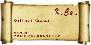 Kulhavi Csaba névjegykártya