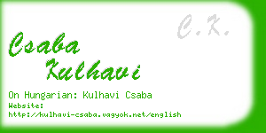 csaba kulhavi business card